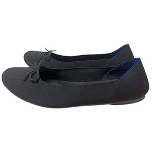Rothy's Black Flats with Blue Accents